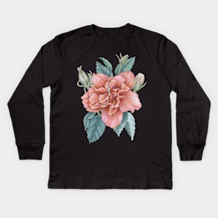 Hibiscus Crystals Kids Long Sleeve T-Shirt